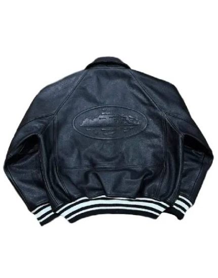 Corteiz Leather Jacket Black