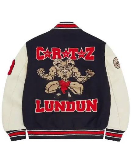 Corteiz Goat Varsity Jacket Navy